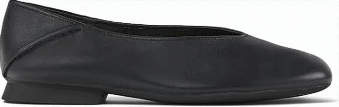 Camper Minimalist Black Flat Shoes With Rounded Toe And Subtle V-Cut