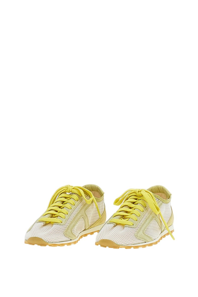 Jacquemus Yellow Les Tennis Mesh Leather Sneakers