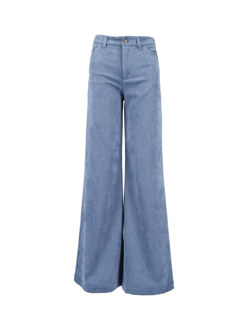 Ermanno Scervino Wide-Leg High-Waisted Textured Wide-Leg Pants