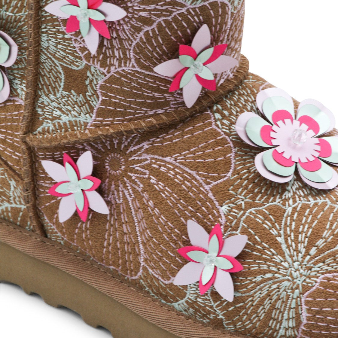 Ugg Ankle Boots With 3D Floral Appliqués