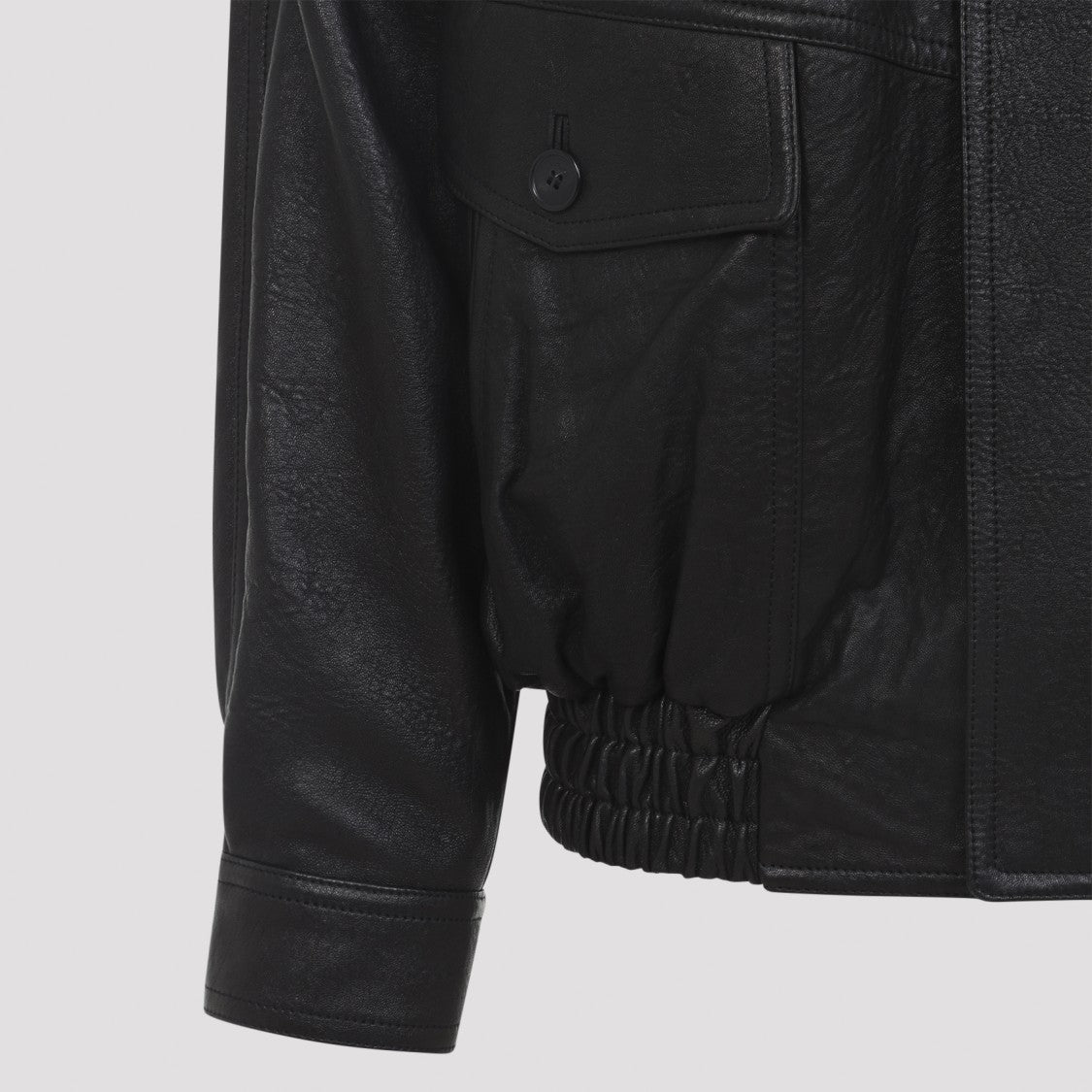 Saint Laurent Black Lamb Leather Jacket With Classic Collar