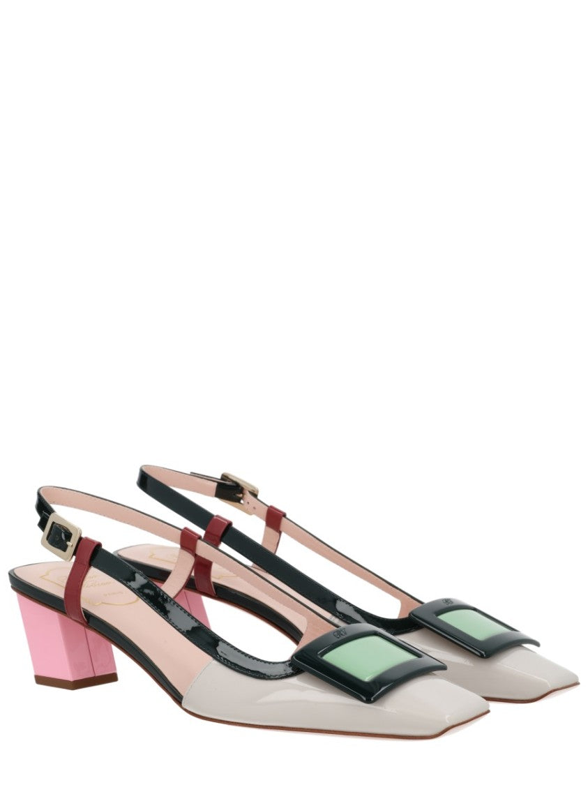 Roger Vivier Lacquered Patent Calfskin Slingback Pumps