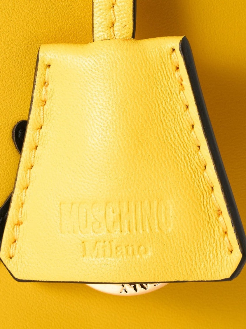 Moschino Structured Shoulder Bag With Smiling Face Motif And Gold Hardware