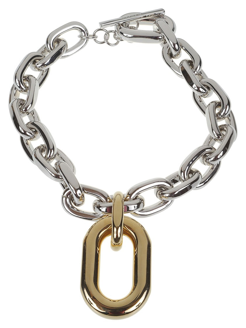 Rabanne Gold Tone Oval Pendant Choker