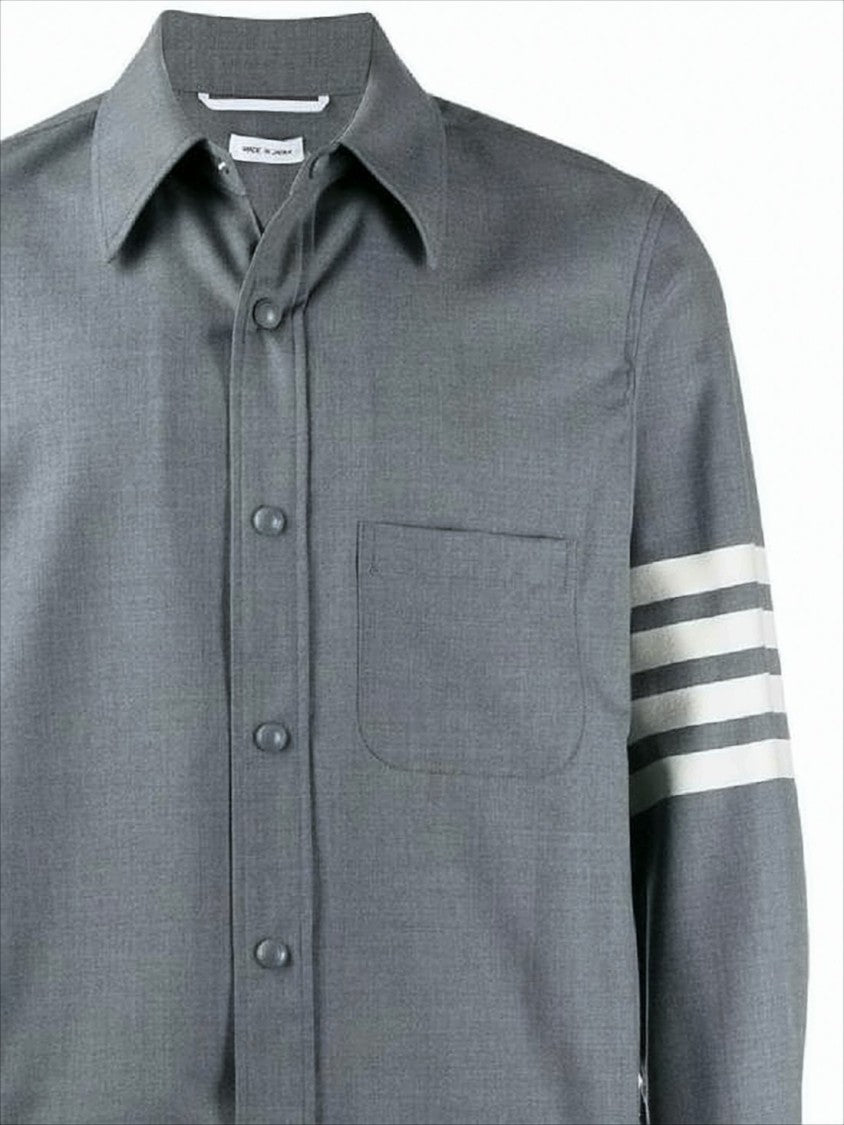 Thom Browne Tailored Wool Jacket With Distinctive Striped Detailing