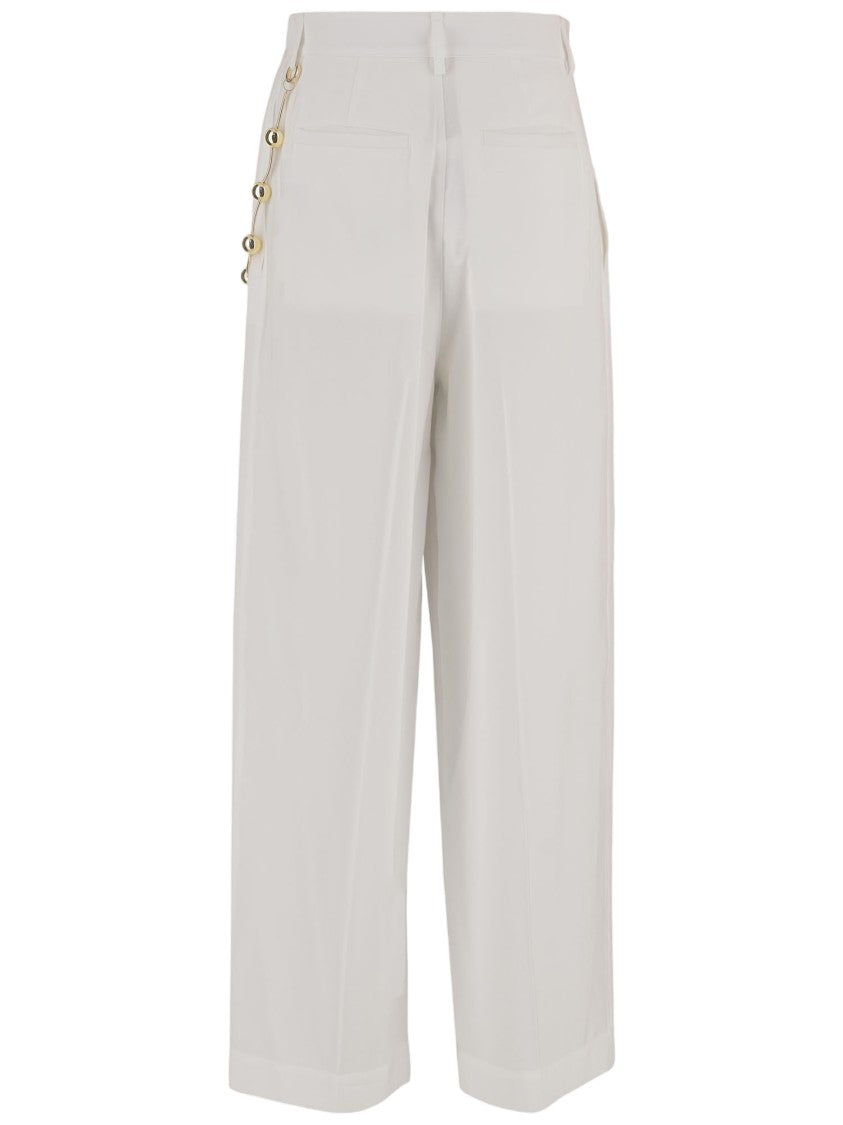 Darkpark Viscose-Blend Pants With Decorative Gold Chain Detail