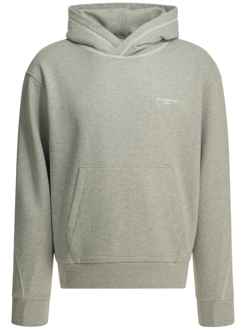 Givenchy Couture Seam Contrast-Stitched Grey Hoodie