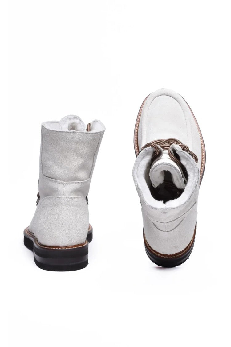 Eleventy Suede Ankle Boot - White