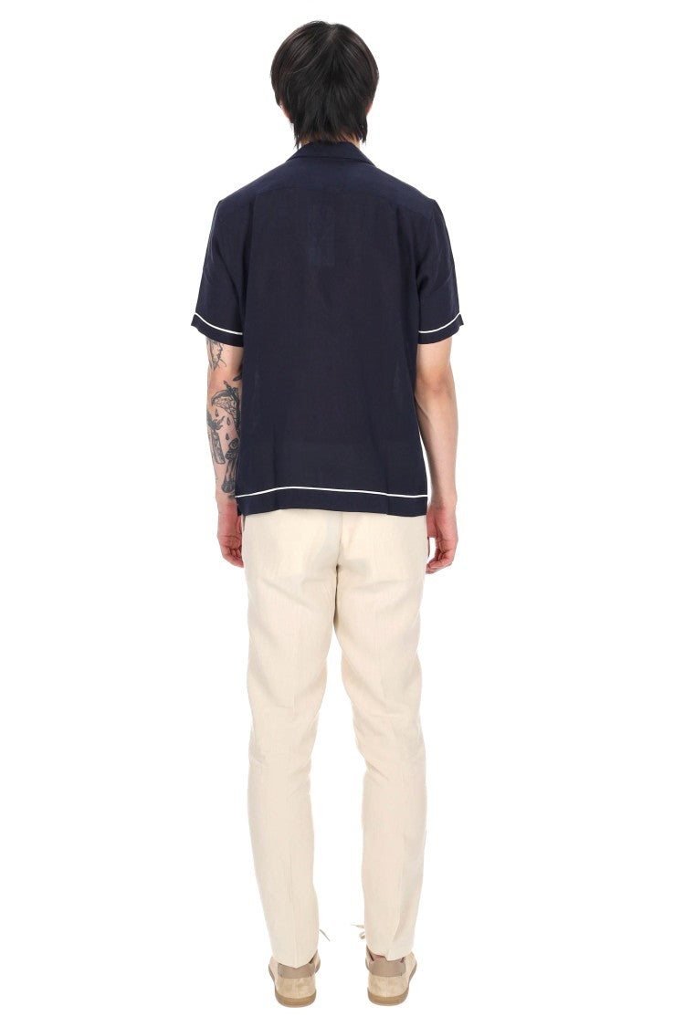 Orlebar Brown Maitan Double Piping Linen Casual Shirt