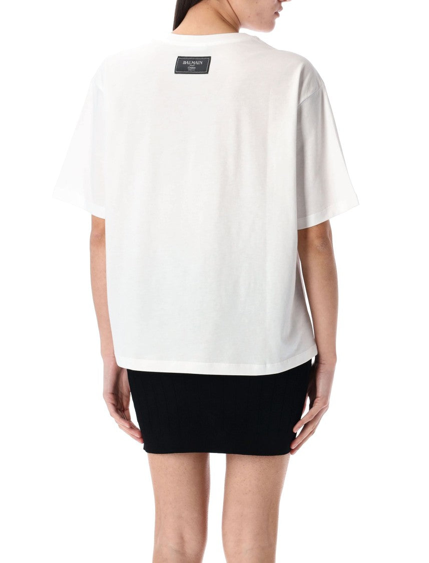 Balmain Graphic Kiss Print T-Shirt With Relaxed Fit