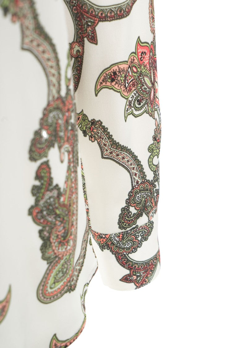 Himons White Blouse With Rounded Hem