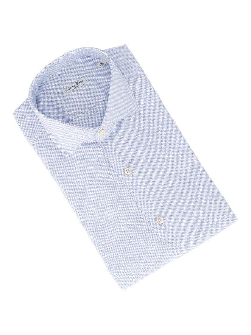 Sartoria Del Campo-Sonrisa Blue Classic Pointed Collar Dress Shirt