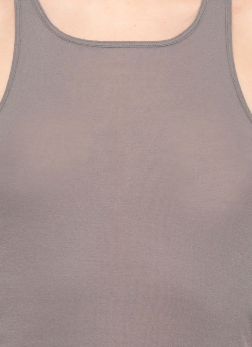 Rick Owens Grey Basic Rib Cotton Tank Top