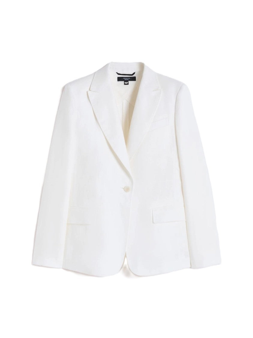 Max Mara Tailored White Blazer And Flap Pockets