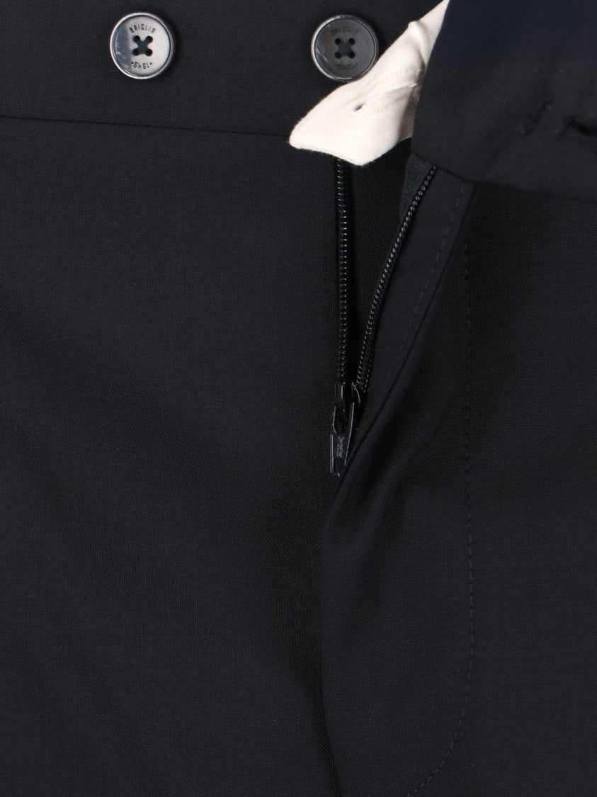Briglia 1949 Black Tailored Mid-Rise Virgin Wool Trousers