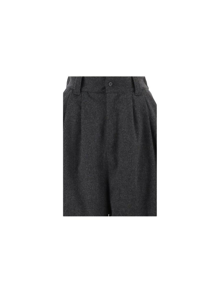 Niccolò Pasqualetti Charcoal Grey High-Waisted Balloon Wide-Leg Pants