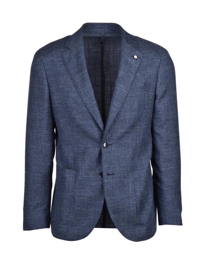 Luigi Bianchi Wool Cotton Linen Jacket - Blue