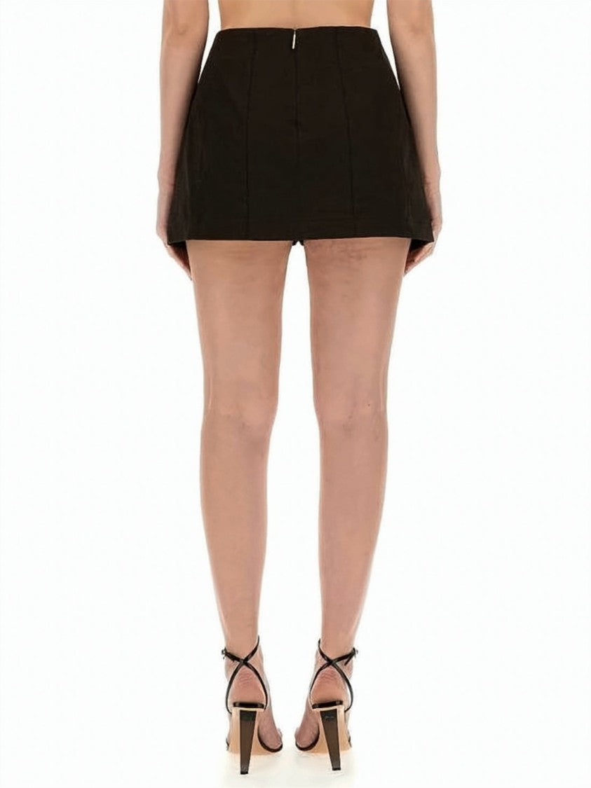Msgm Short Skirt With Unique Front Overlay Design
