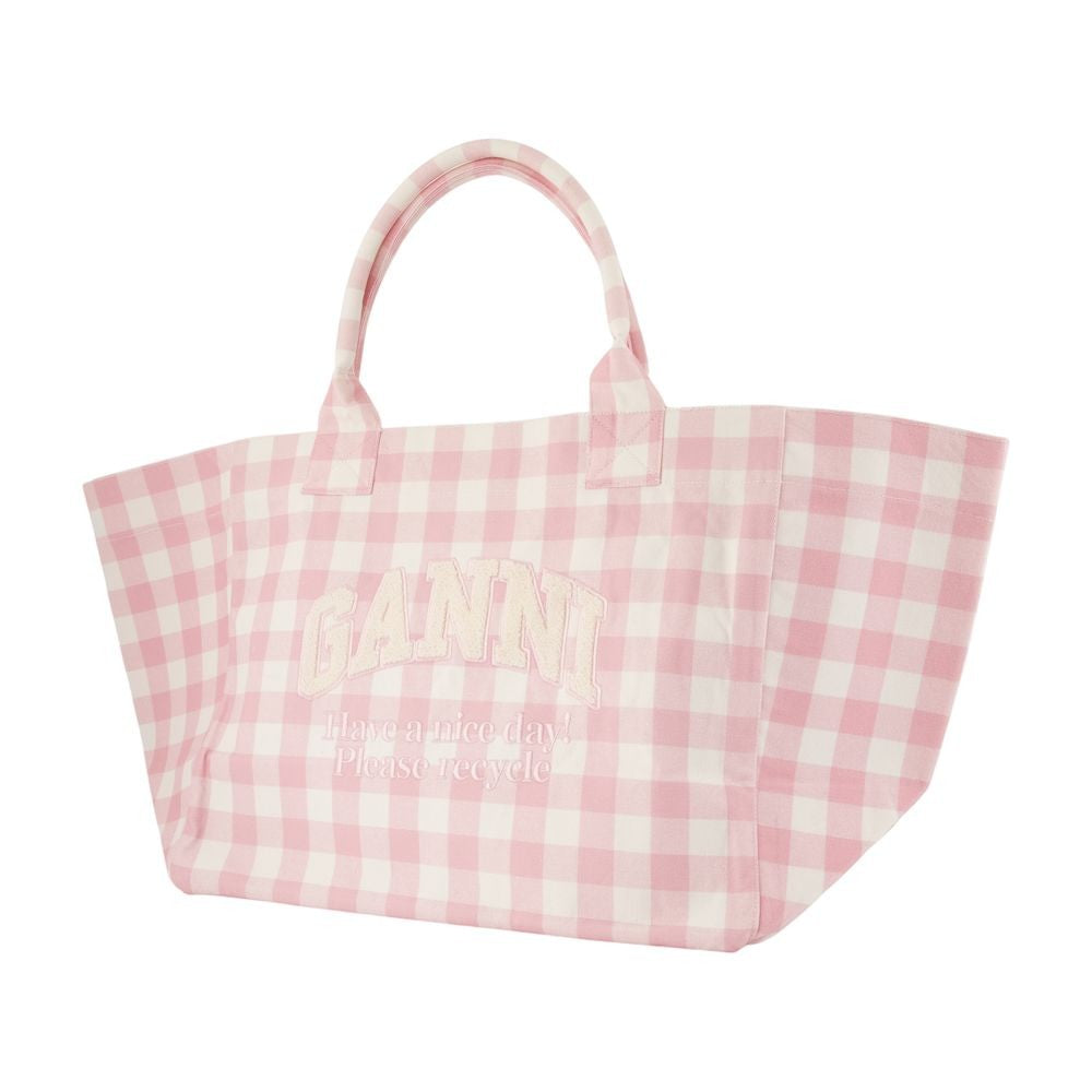 Ganni Xxl Pocket Shopping Bag - Cotton - Pink