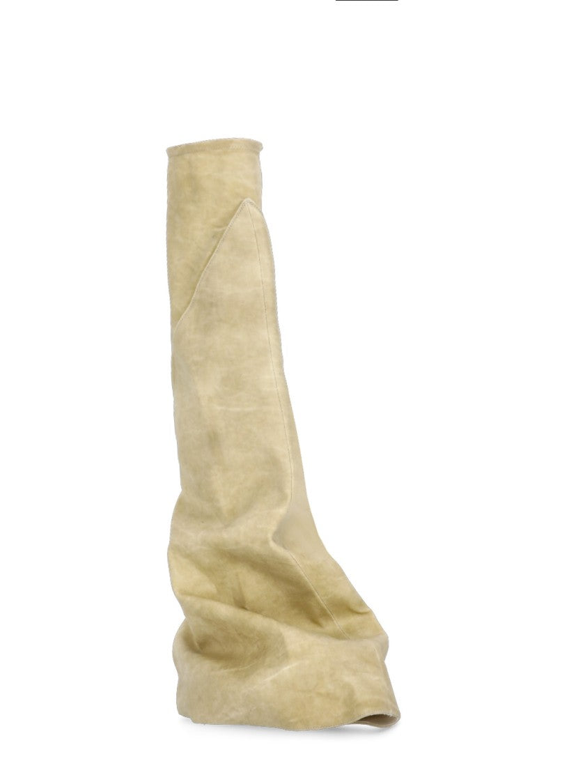 Drkshdw By Rick Owens Beige Beige Cotton Boots