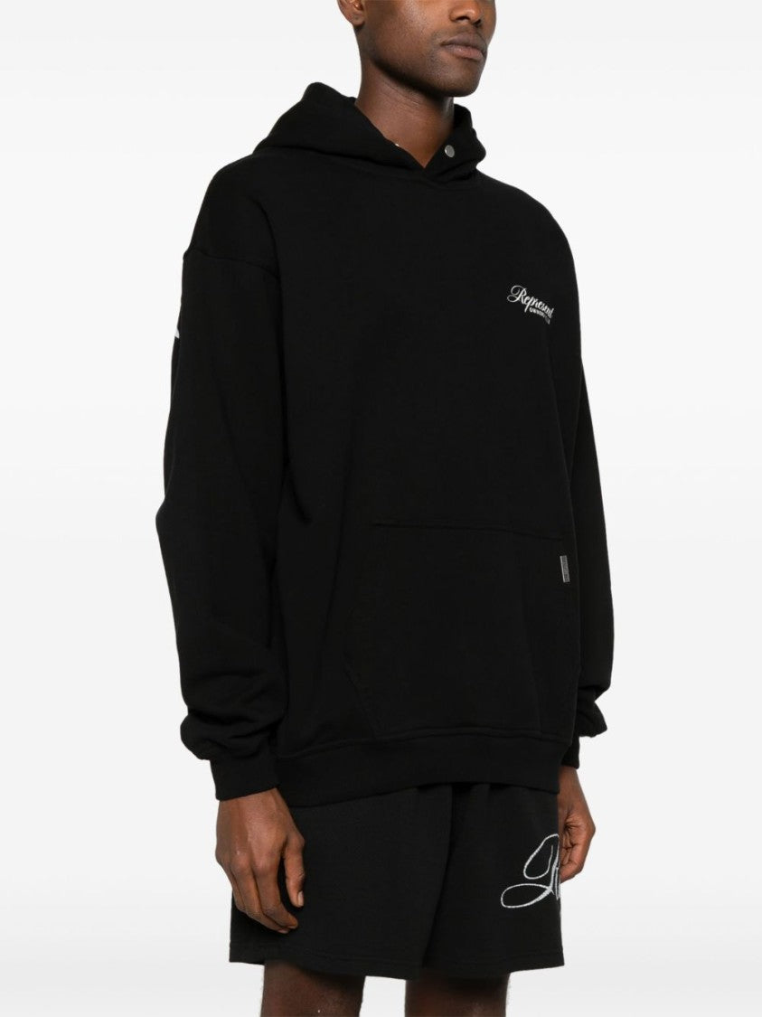 Represent Logo-Embellished Hoodie With Press-Stud Fastening