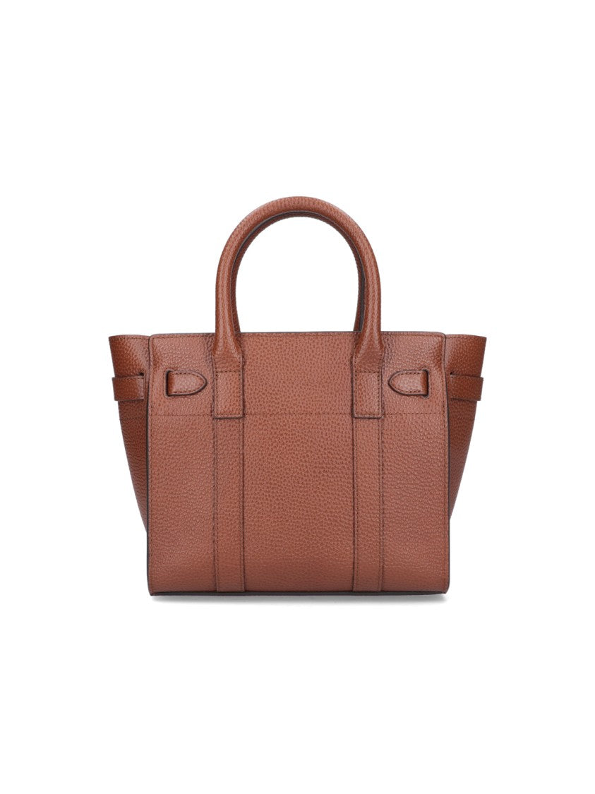 Mulberry Brown Zipped Bayswater Hammered Leather Shoulder Bag