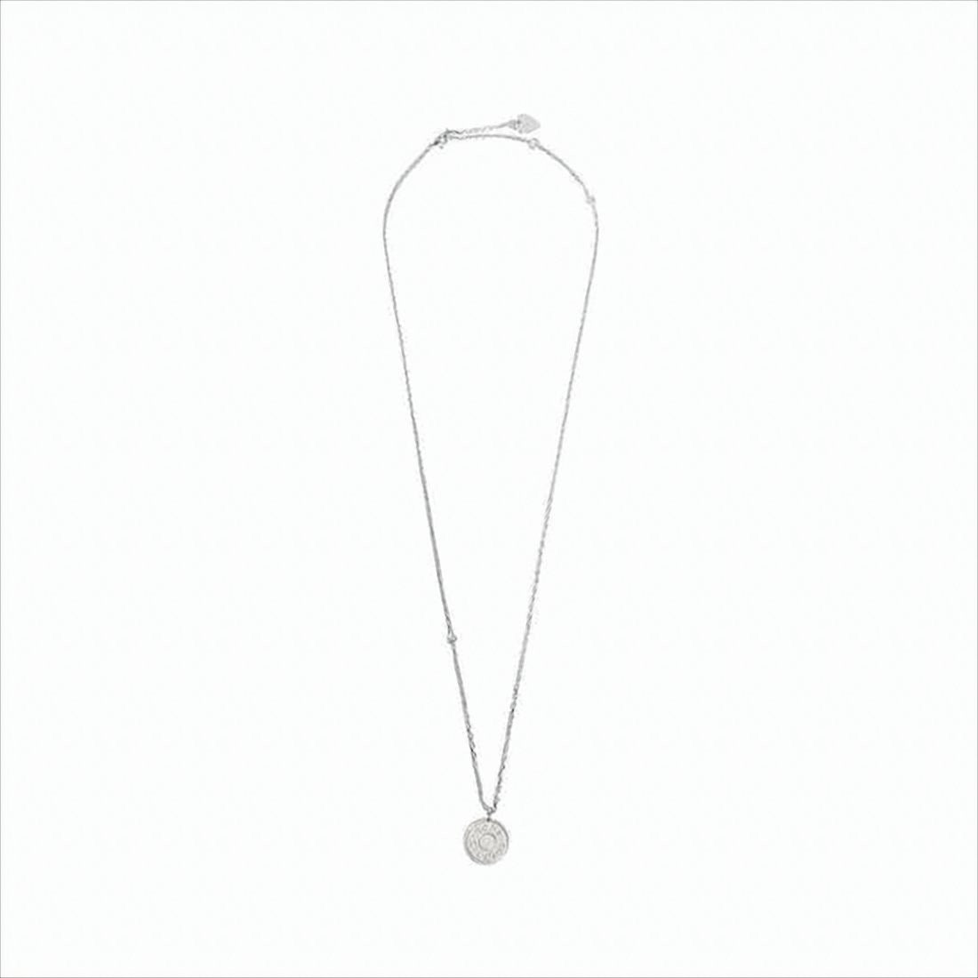 Acne Studios Engraved Round Pendant Necklace With Adjustable Chain