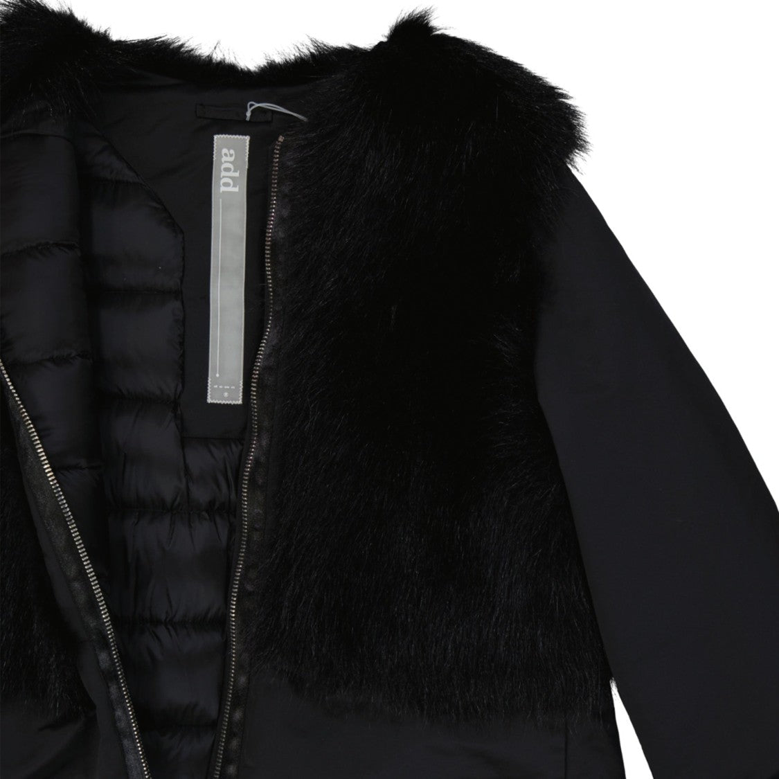 Add Padded Down Coat With Raccoon Fur Detail