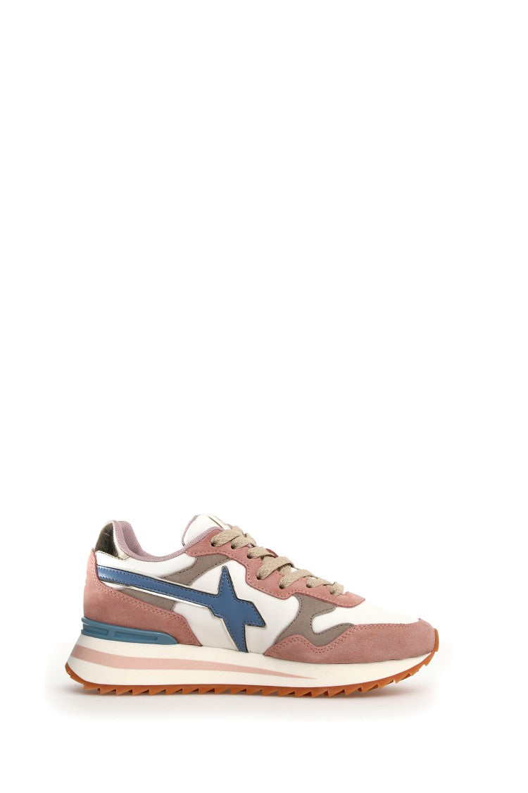 W6yz Technical Fabric Sneakers Animal Print Accents