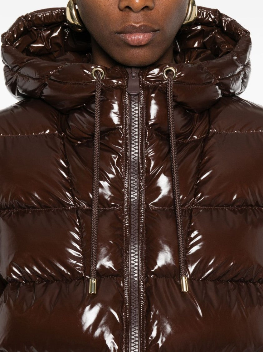Pinko Glossy Puffer Jacket With Adjustable Hood