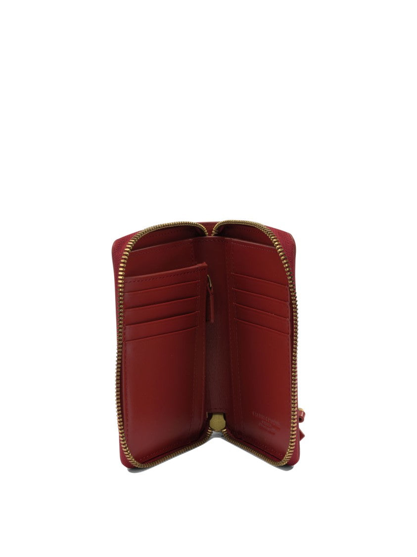 Gianni Chiarini Red Leather Wallet With Zip-Around Closure