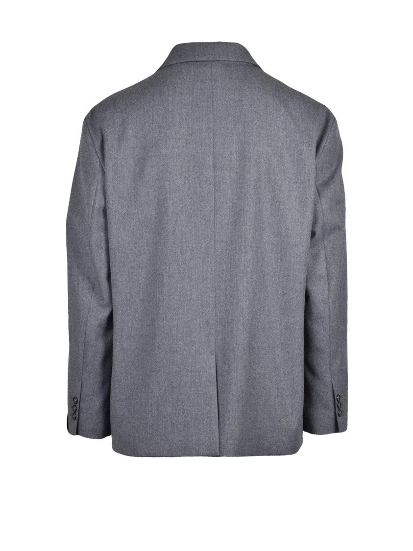Paolo Pecora Grey Polyester-Blend Pleated Formal Suit