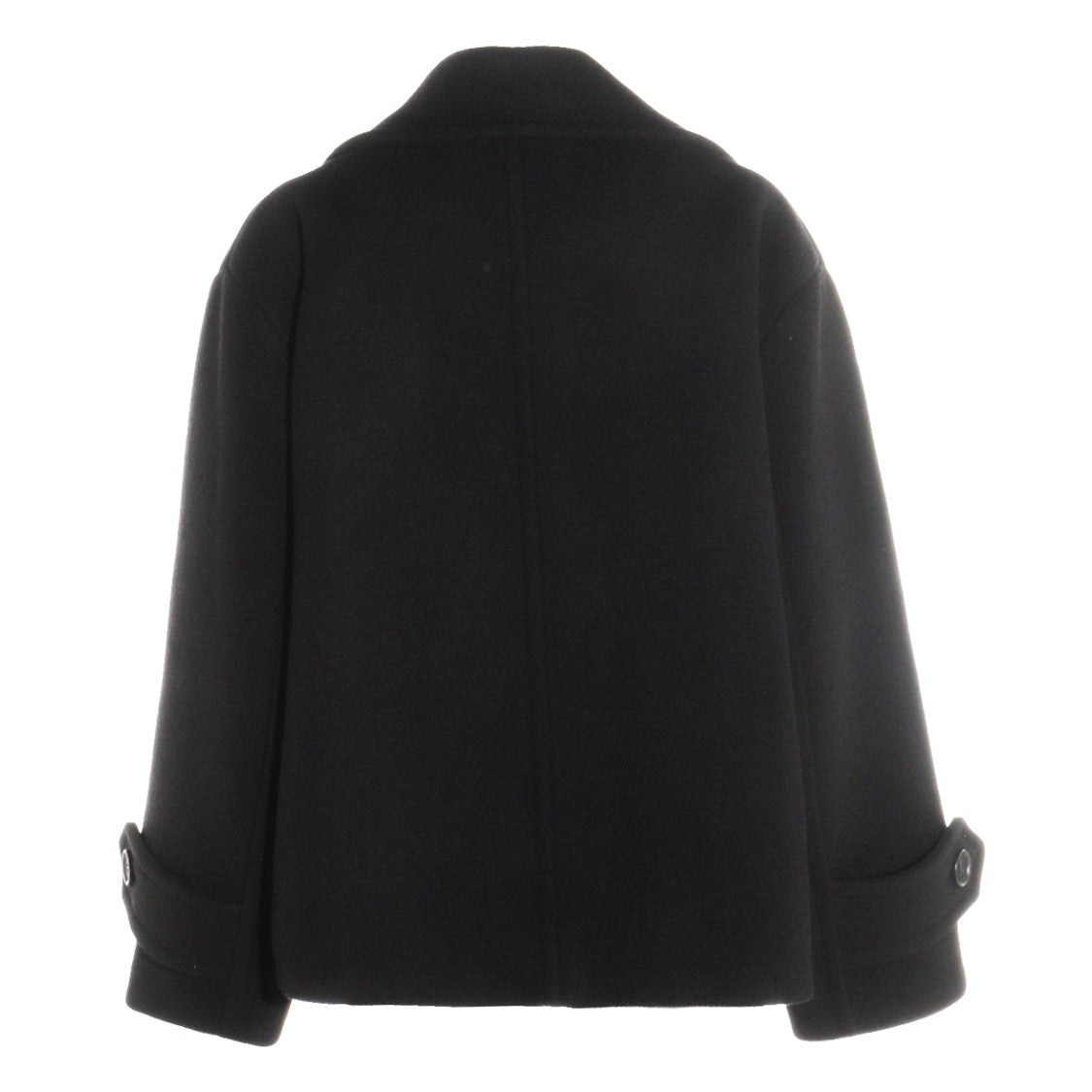 Chloé Double-Breasted Black Wool Coat With Lapel Collar