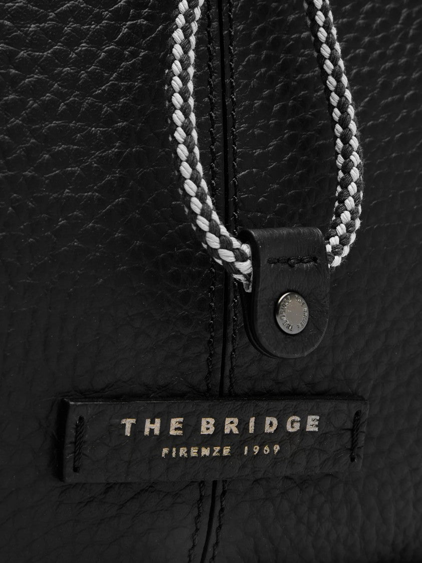 The Bridge Pebbled Texture Structured Backpack With Drawstring Closure