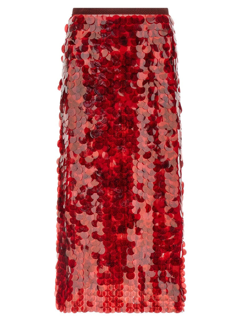 Fabiana Filippi Flared Mesh Skirt With All-Over Sequin Appliqué