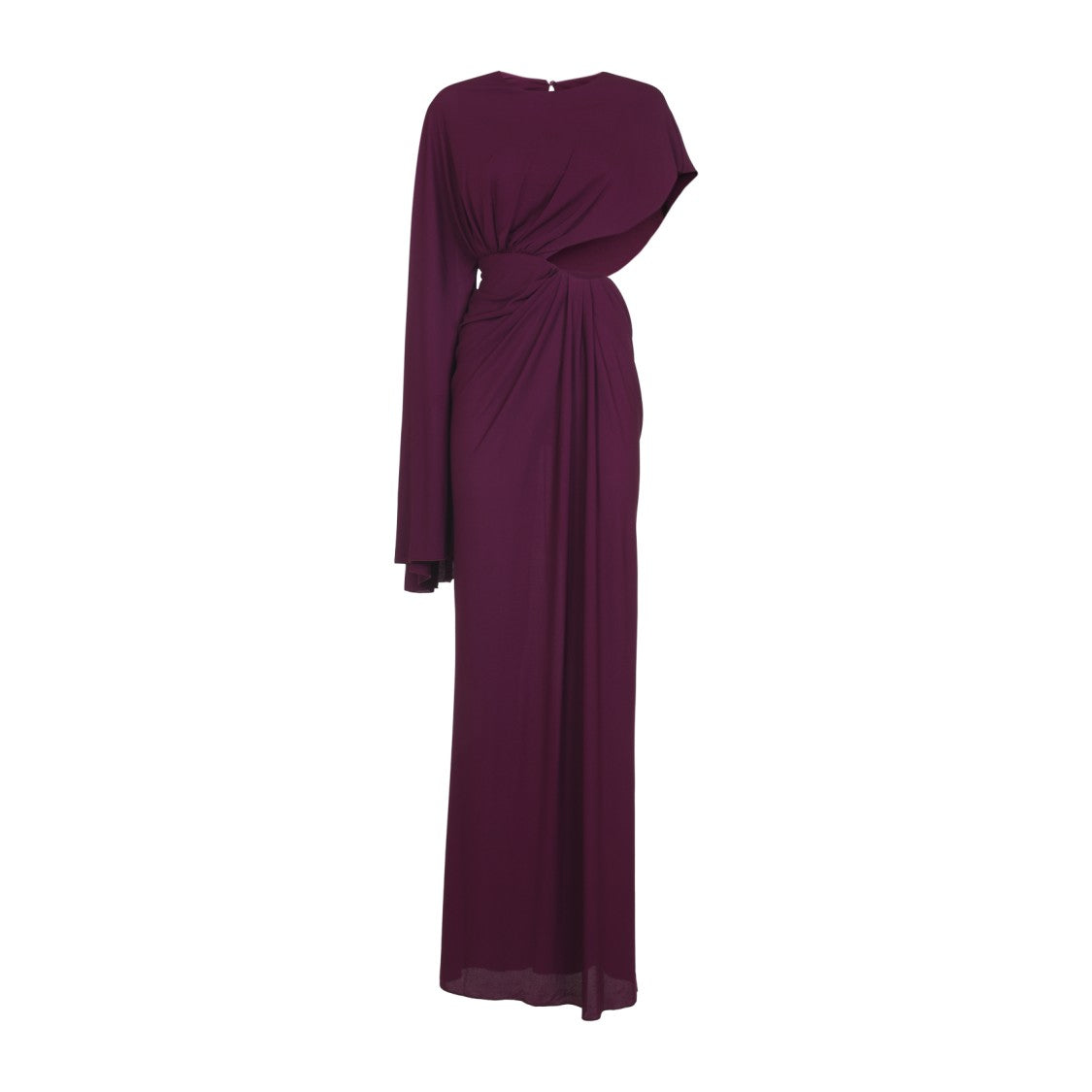 Giambattista Valli Asymmetrical Draped Evening Dress In Deep Purple