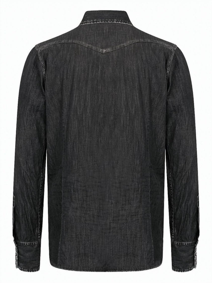 Dsquared2 Black Washed Denim Chest Pocket Shirt