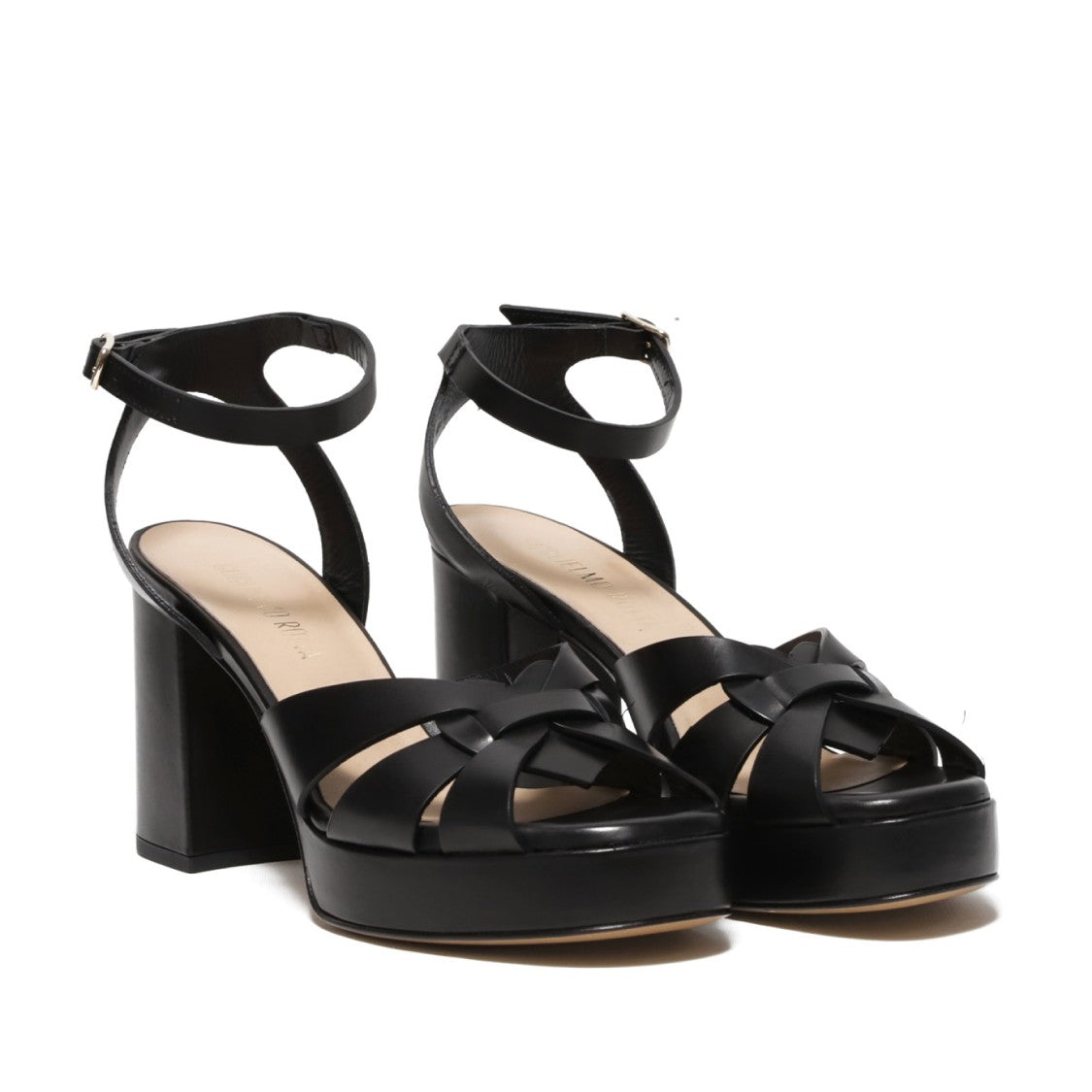 Guglielmo Rotta Black Calfskin Platform Sandal
