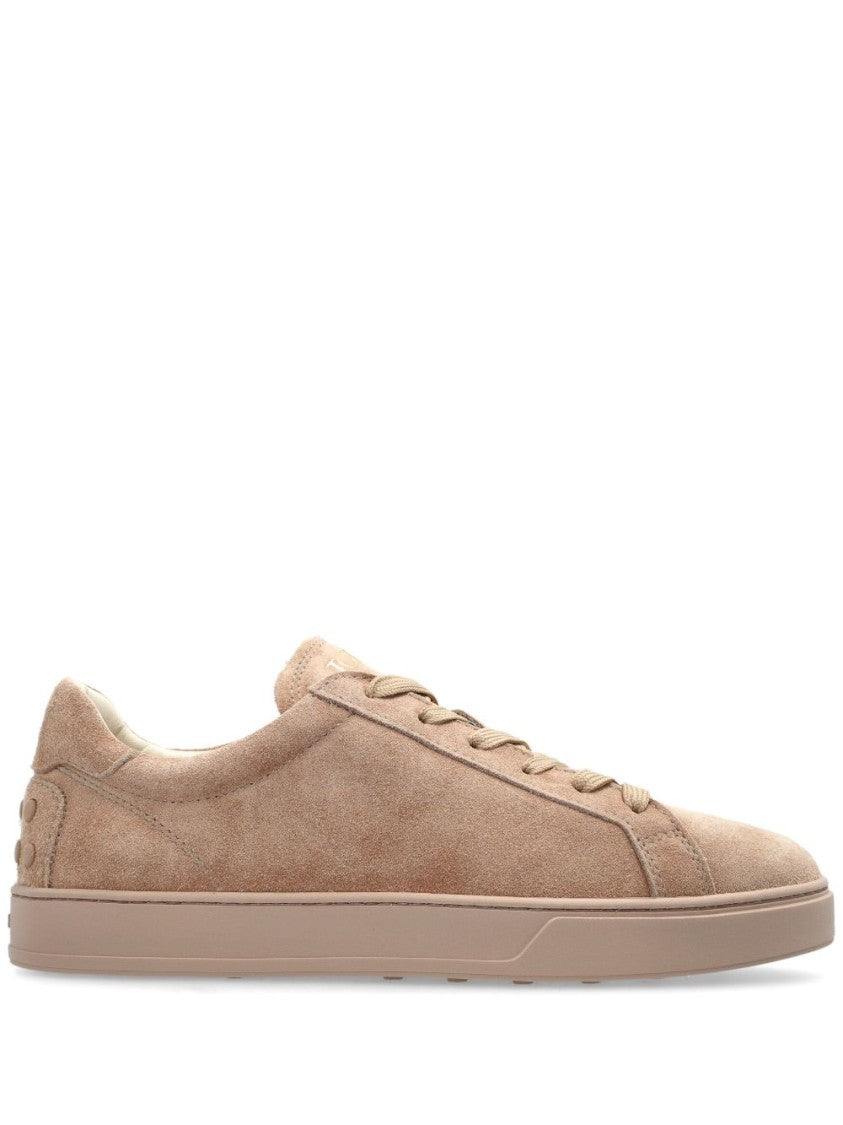 Tod's Brown Lace-Up Flat Suede Calfskin Sneakers