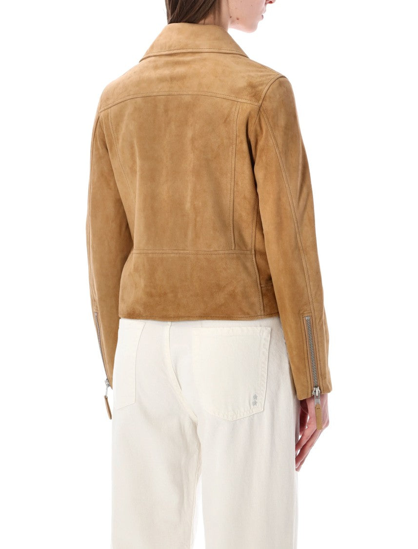 Sword Classic Chiodo Suede Cropped Biker Jacket