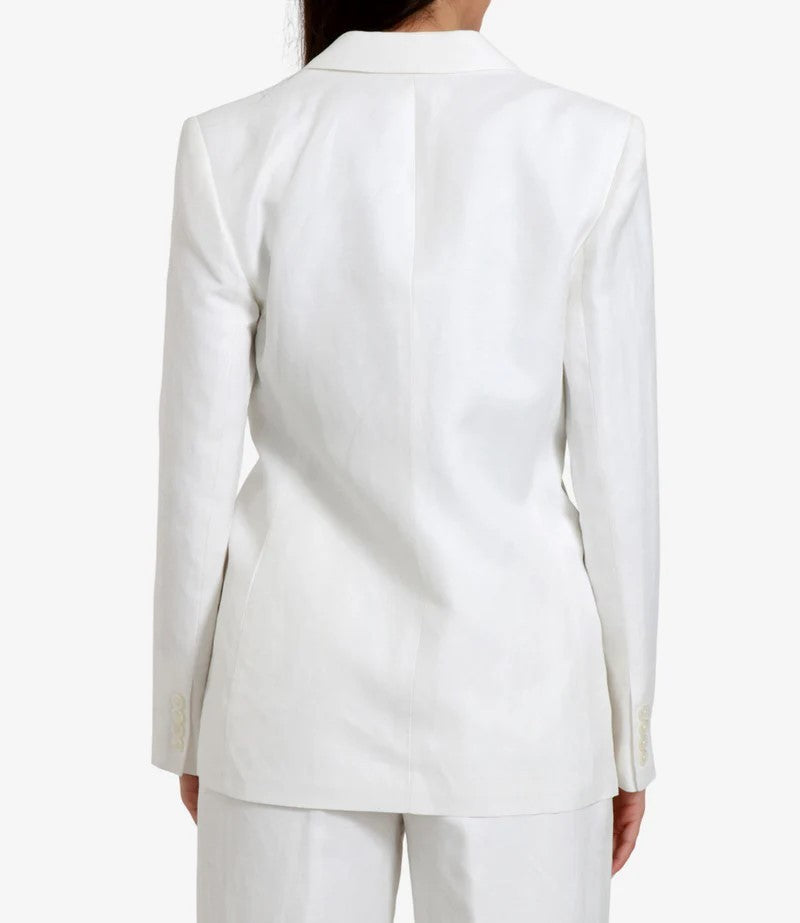 Lauren Ralph Lauren White Narain Light Linen Blazer Jacket