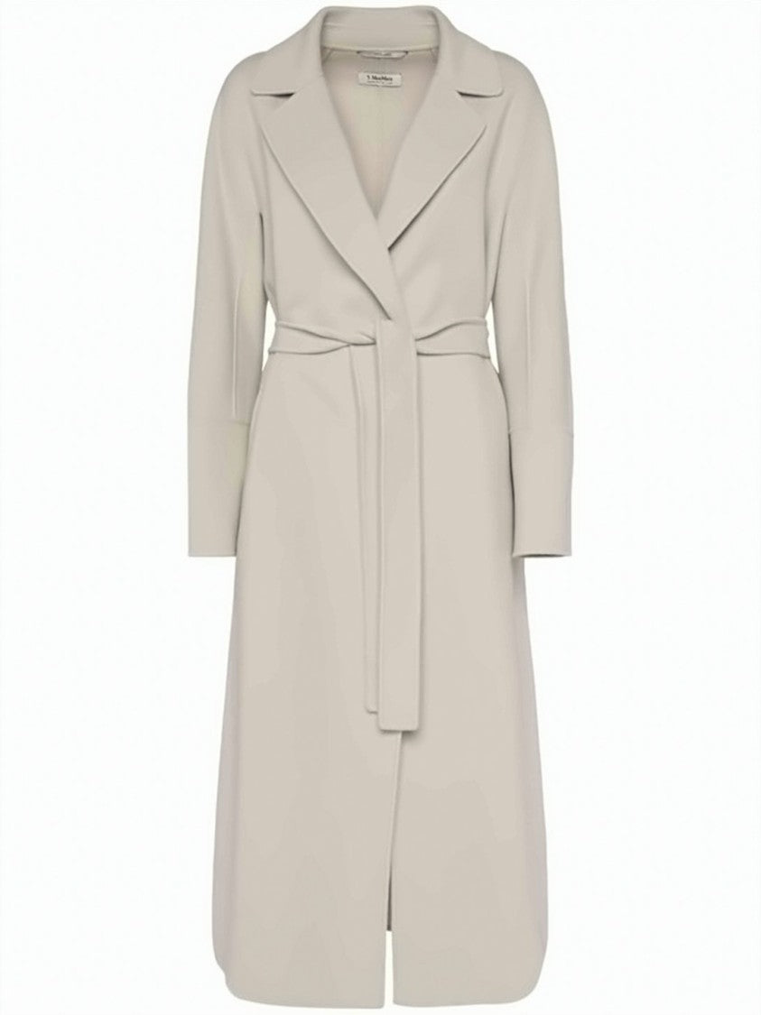 Max Mara Long Tailored Wool Coat With Wrap Design