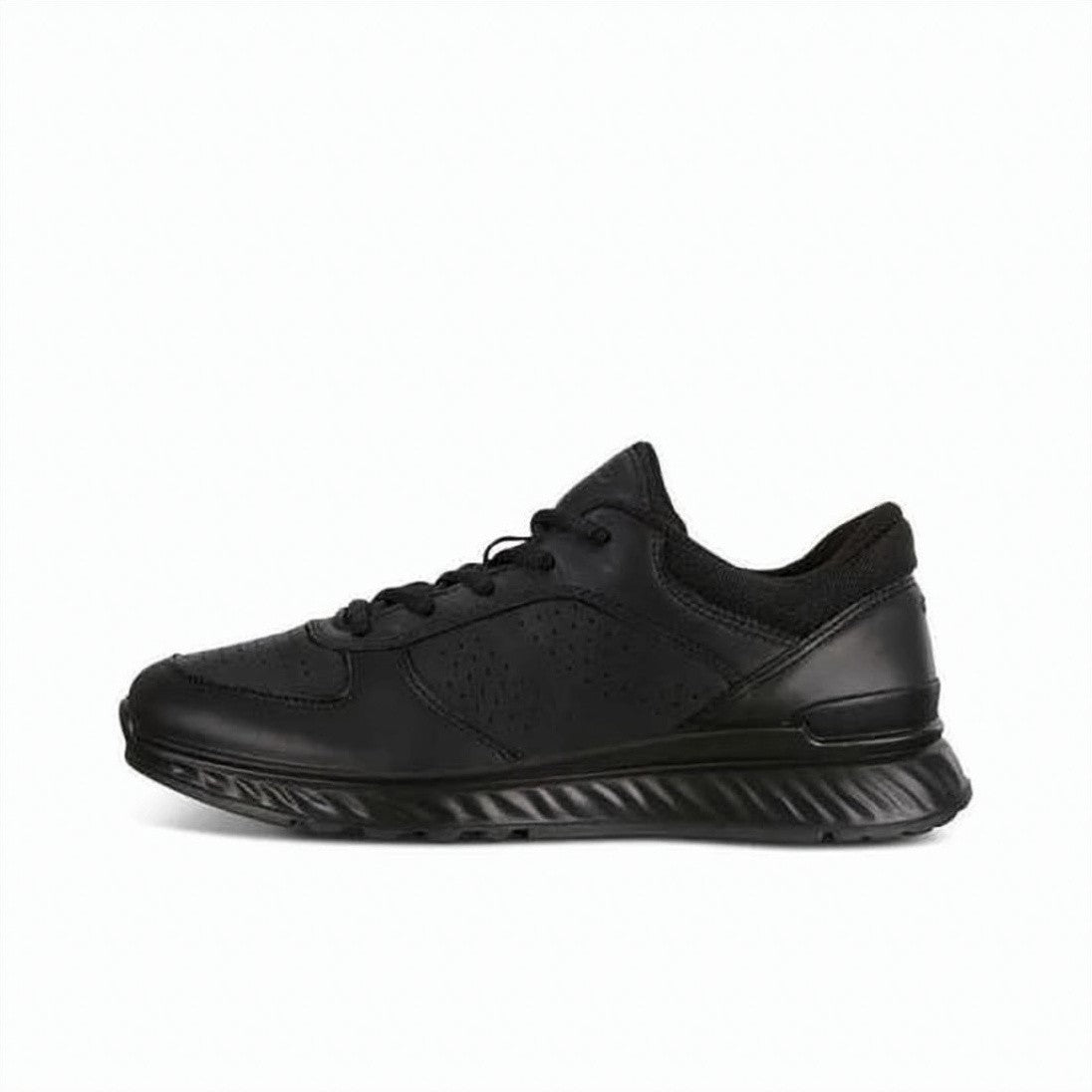 Ecco Minimalist Black Leather Sneakers With Cushioned Sole