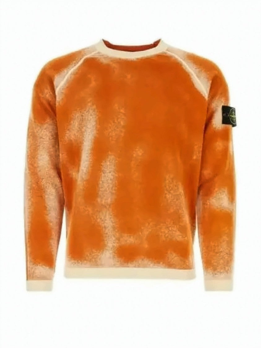 Stone Island Tie-Dye Cotton Sweater With Logo Patch