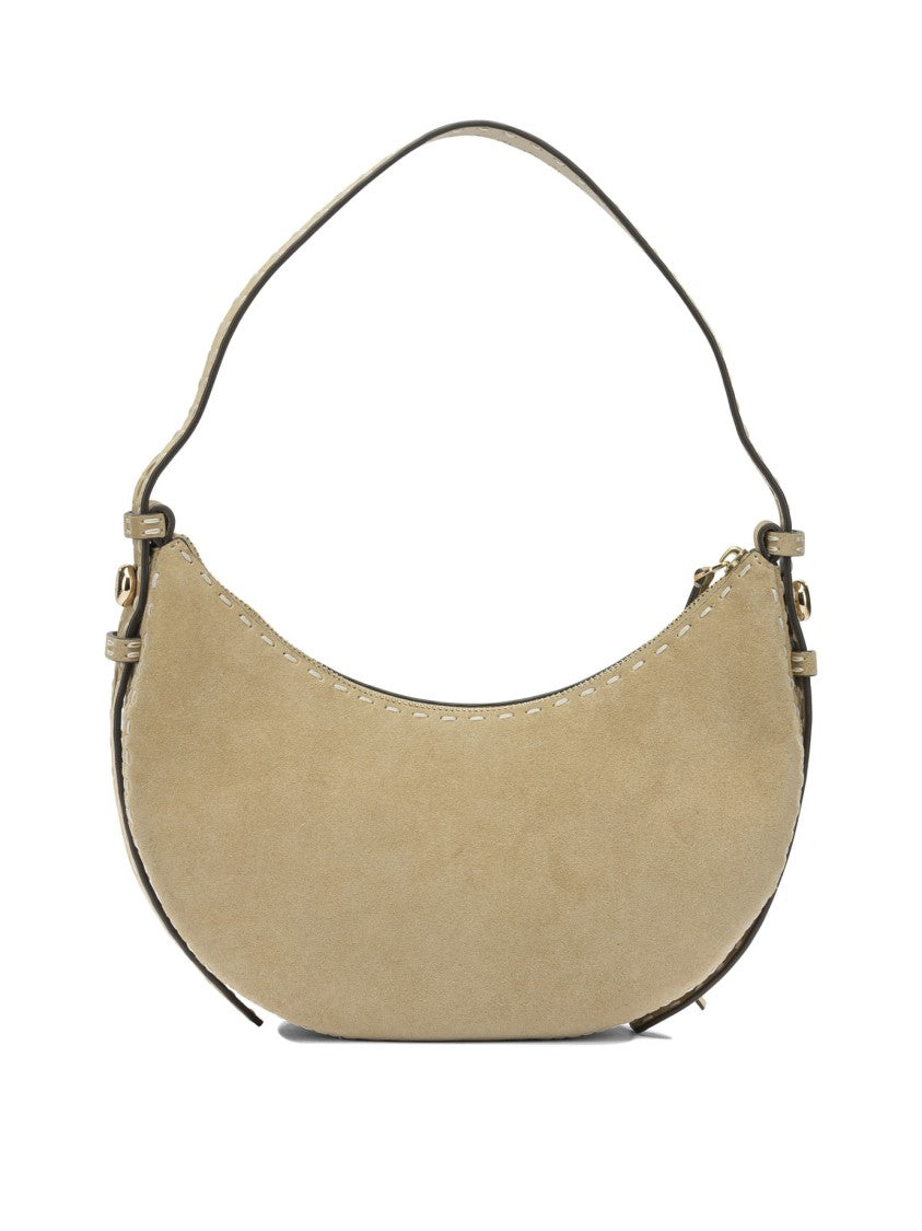 Tory Burch Crescent-Shaped Suede Shoulder Bag With Adjustable Strap
