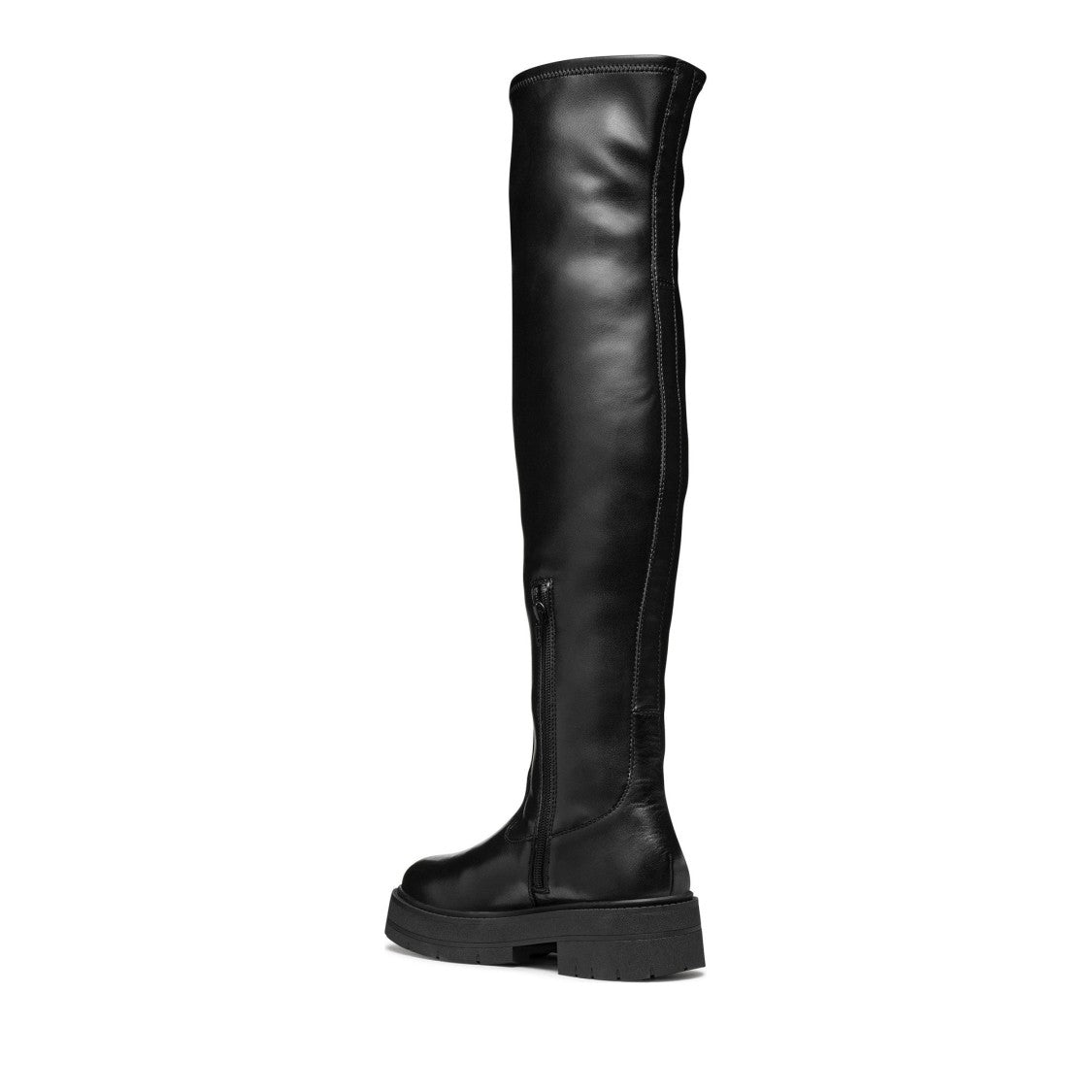 Geox Black Spherica Ec7 Sleek Tall Chunky Sole Boots