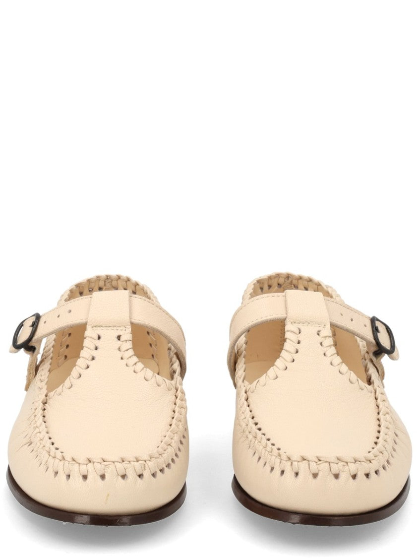 Hereu Neutrals Alcover Whipstitch Mary Jane Loafers