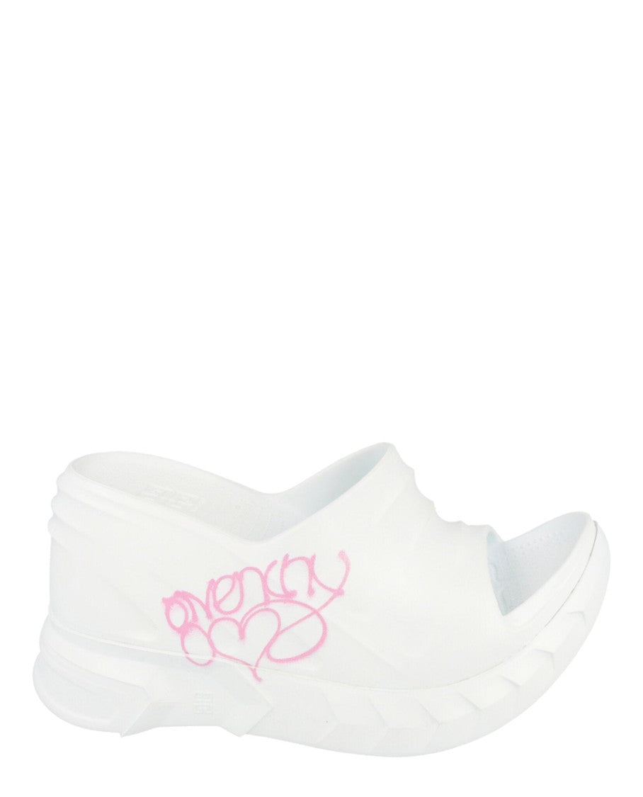 Givenchy Marshmallow Wedge Love Graphic Slides