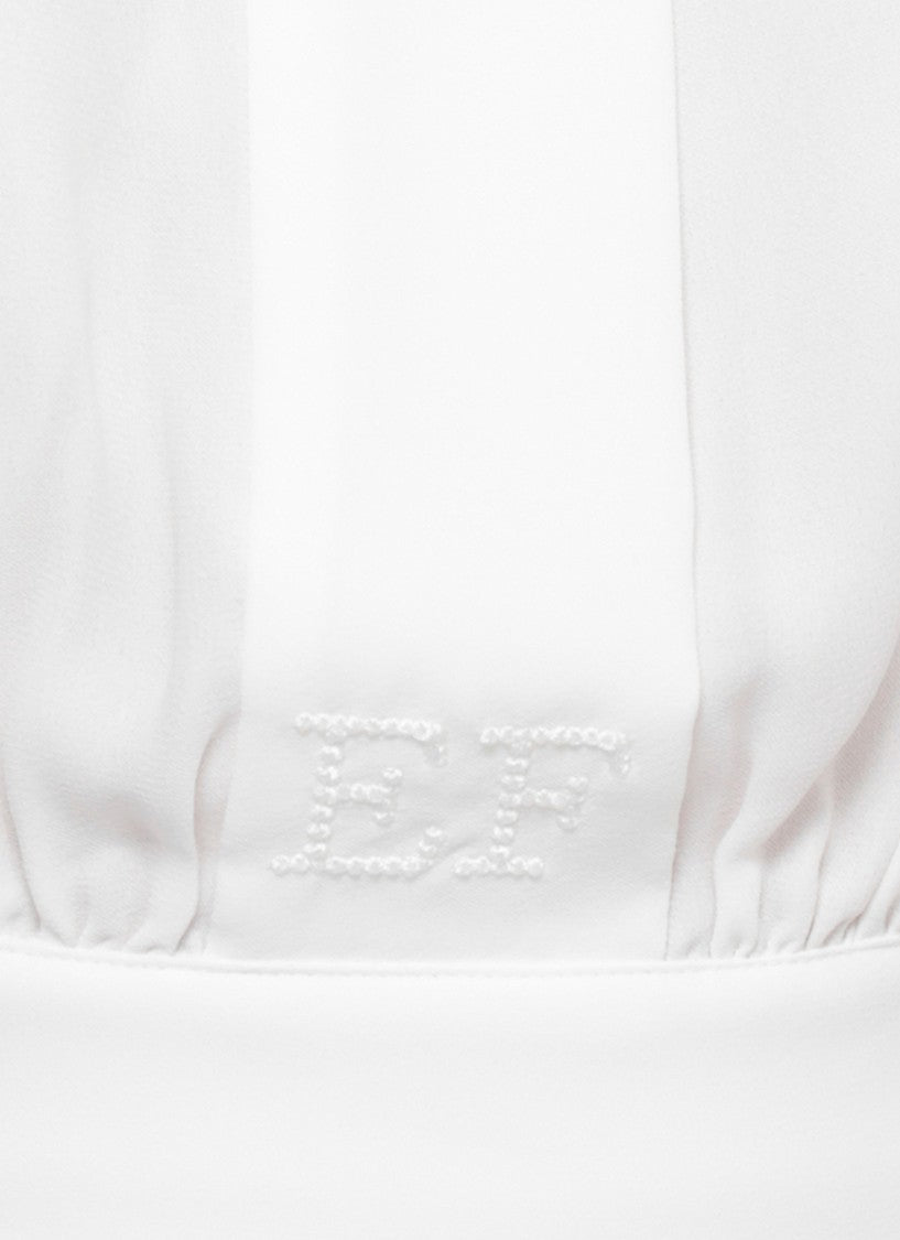 Elisabetta Franchi Ivory Viscose Embroidered Blouse