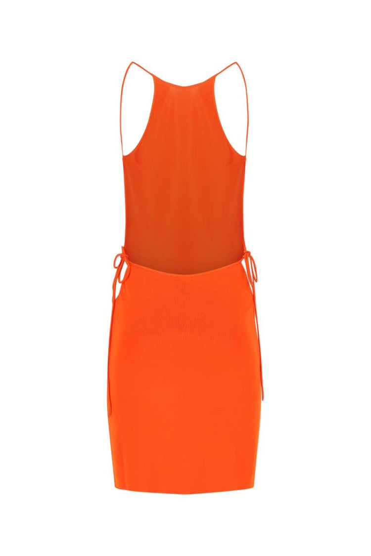 Bottega Veneta Orange Stretch Viscose Blend Dress